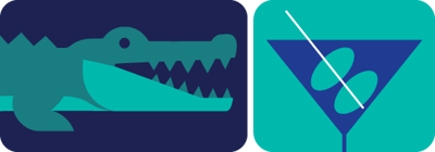 crocodile and cocktail illustration