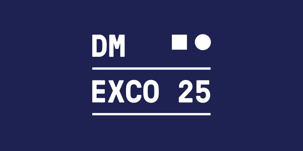 DMEXCO logo on blue background
