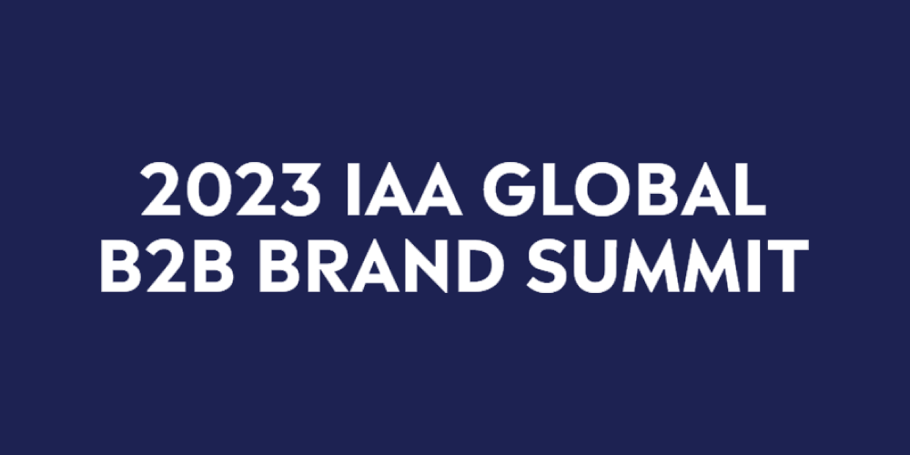 IAA Global B2B Brand Summit log on dark blue background