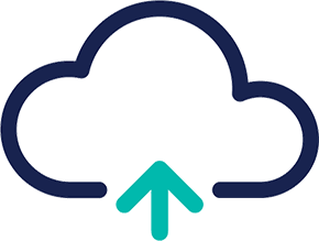 animated icon of an arrow going up into a cloud