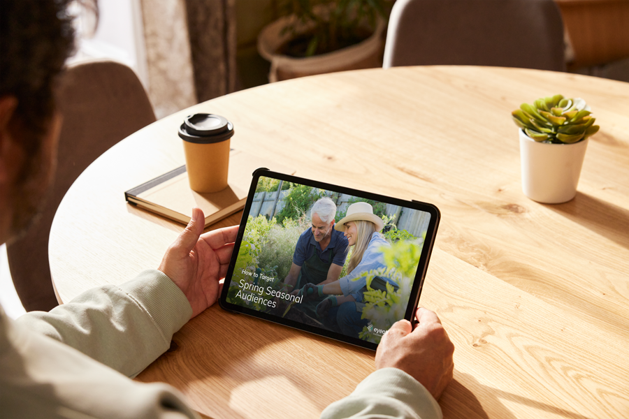 person looking at Eyeota targeting guide on tablet