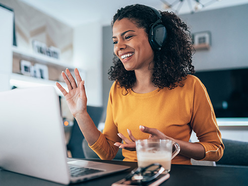 woman working on a laptop