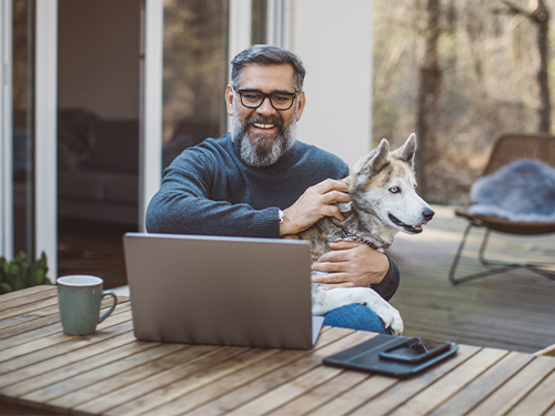 man working on a laptop